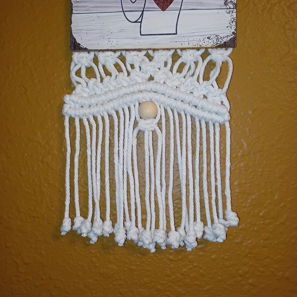 This is a bathroom not an internet Cafe Wooden Macrame Hanging Wall Decor